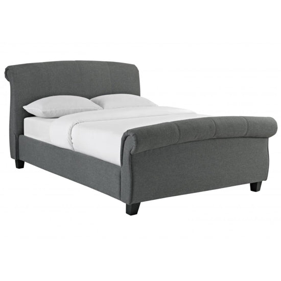 Arabella Linen Fabric King Size Bed In Grey