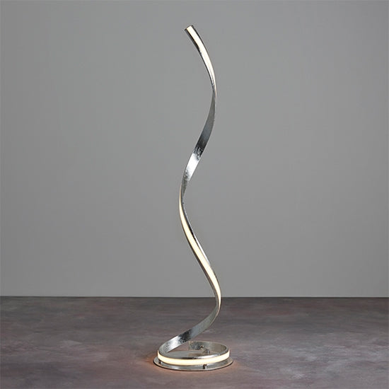 Aria LED Floor Lamp In Silver With White Diffuser