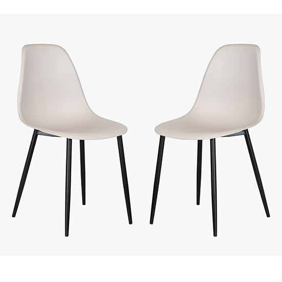 Berlin Curve Calico Plastic Seat Dining Chairs In Pair