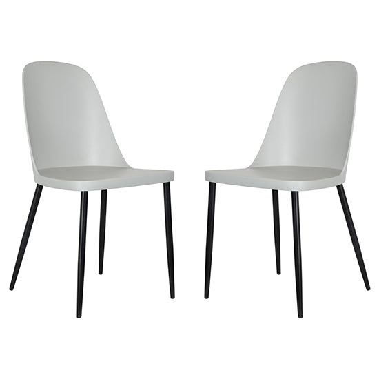 Berlin Duo Light Grey Plastic Seat Dining Chairs In Pair