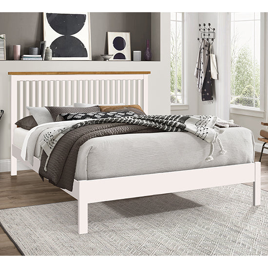 Ascot Wooden King Size Bed In White