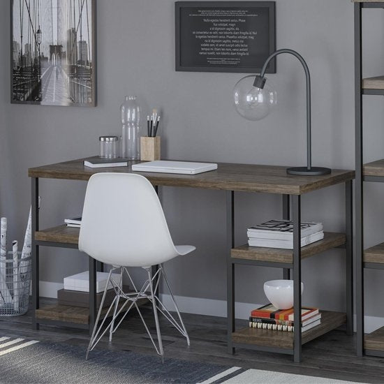 Ashlar Wooden Computer Desk In Weathered Oak