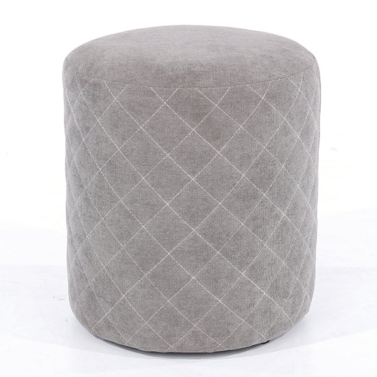 Aspen Fabric Upholstered Round Tub Stool In Grey