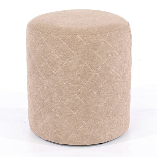 Aspen Fabric Upholstered Round Tub Stool In Sand