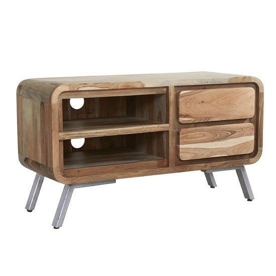 Aspen Medium Wooden 2 Drawers TV Stand In Reclaimed Wood