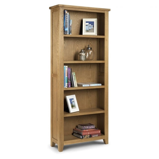 Astoria Wooden Tall Bookcase In Waxed Oak