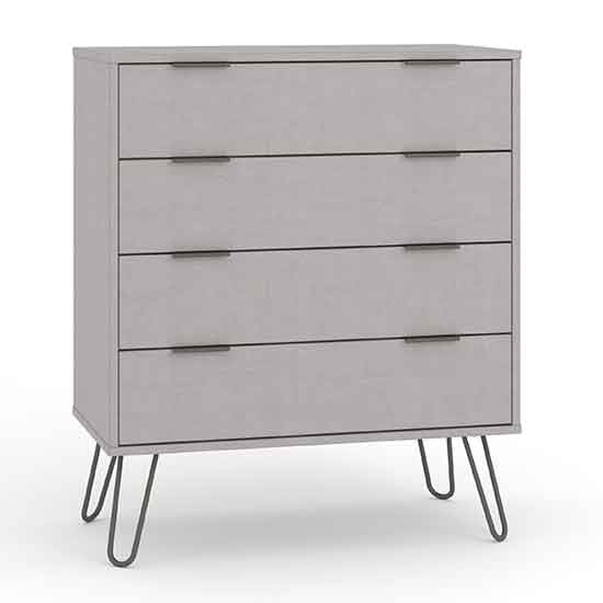 Augusta Wooden Chest Of Drawers With 4 Drawers In Grey