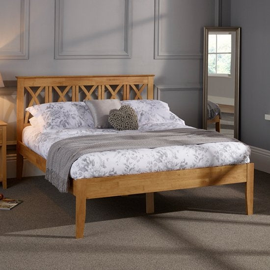 Autumn Wooden King Size Bed In Honey Oak