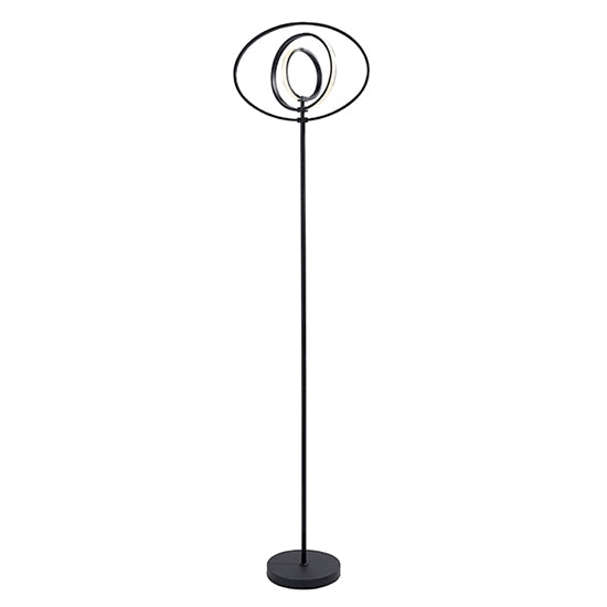 Avali LED 3 Lights Floor Lamp In Matt Black And White Diffuser