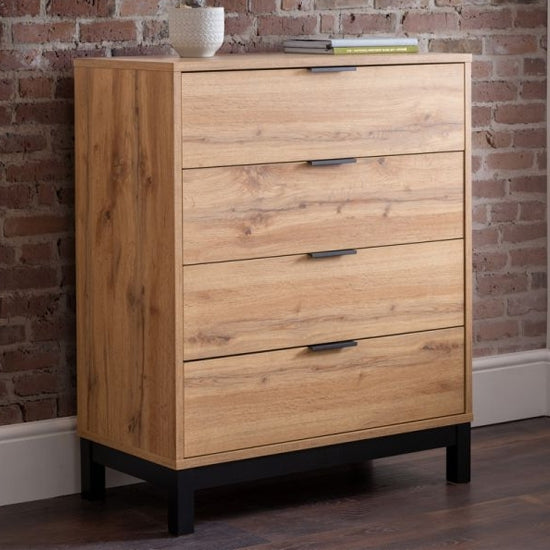 Bali Wooden Chest Of 4 Drawers In Oak