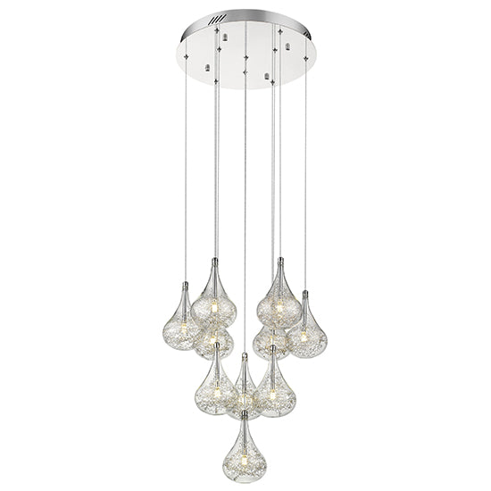 Battersea 10 Bulbs Decorative Ceiling Pendant Light In Chrome