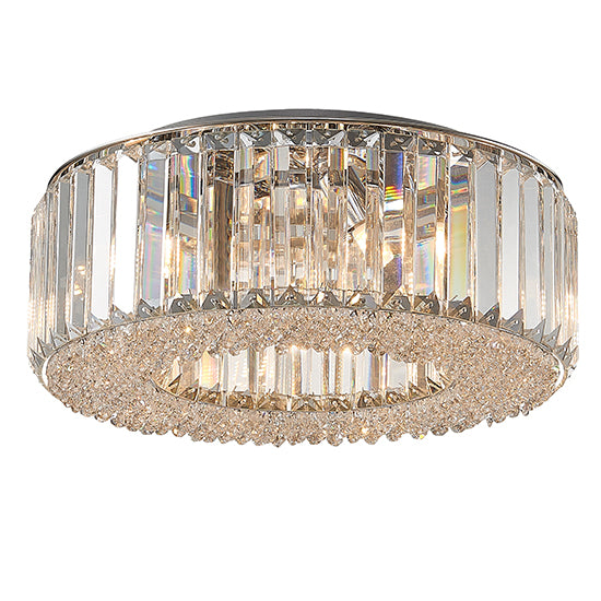 Belgravia 5 Bulbs Flush Ceiling Light In Crystal