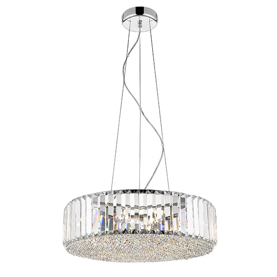 Belgravia 5 Bulbs Decorative Ceiling Pendant Light In Chrome And Clear