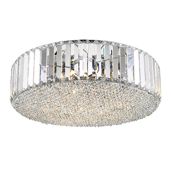 Belgravia Flush Ceiling Light In Chrome And Clear