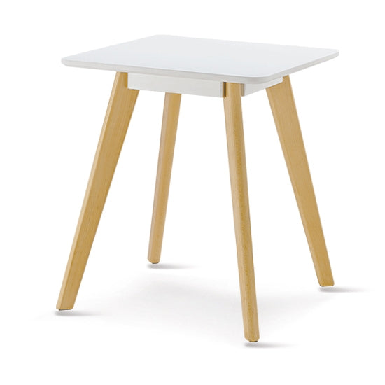 Belgium Square Wooden Lamp Table In White