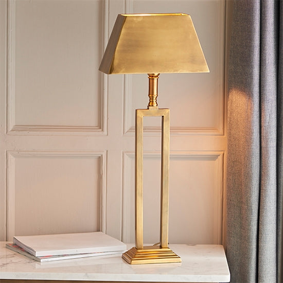 Bexton Table Lamp In Solid Brass