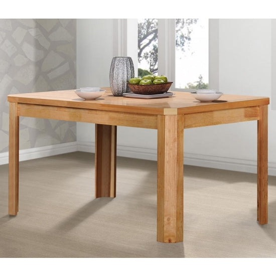 Blake Large Wooden Dining Table In Light Oak