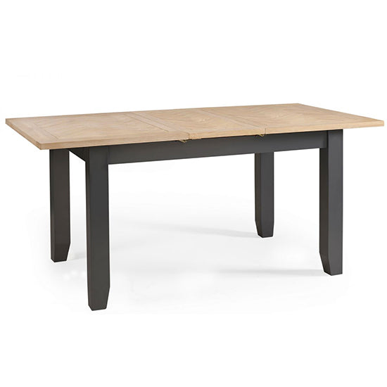 Bordeaux Extending Wooden Dining Table In Dark Grey