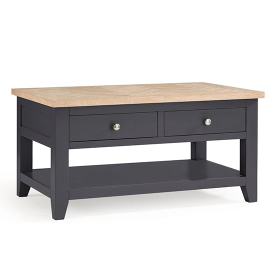 Bordeaux Wooden Coffee Table In Dark Grey