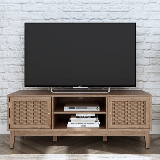 Bordeaux Wooden 2 Doors And 1 Shelf TV Stand In Oak