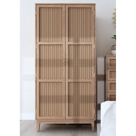 Bordeaux Wooden 2 Doors Wardrobe In Oak