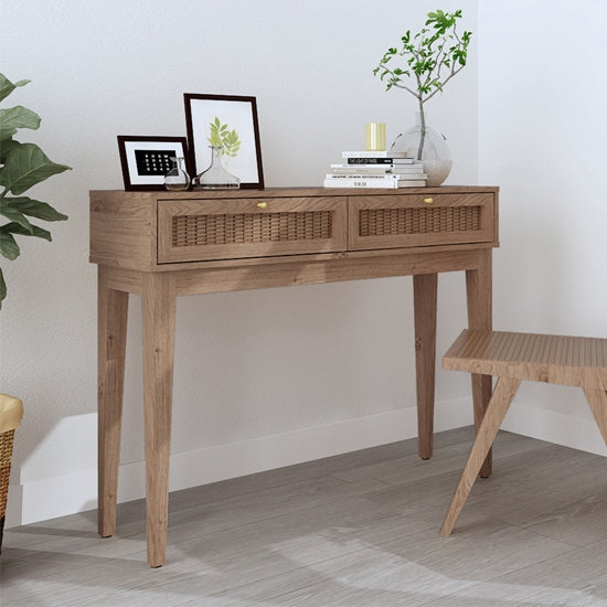 Bordeaux Wooden 2 Drawers Dressing Table In Oak