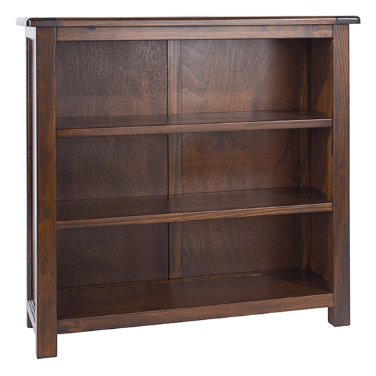 Boston Low Wooden Bookcase In Dark