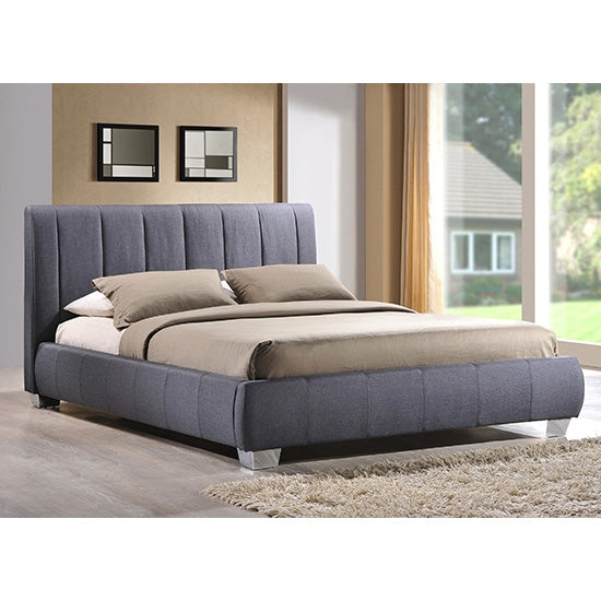 Braunston Fabric King Size Bed In Grey