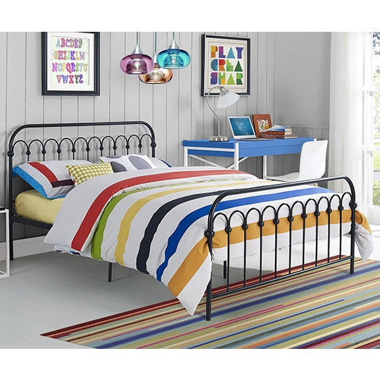 Bright Pop Metal Double Bed In Black