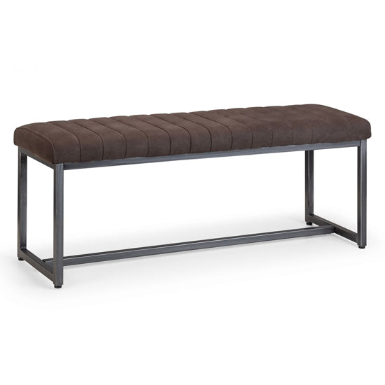 Brooklyn Fabric Upholstered Dining Bench In Charcoal Grey