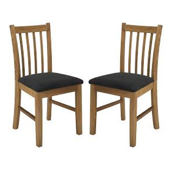 Brooklyn Oak Wooden Dining Chairs In Pair