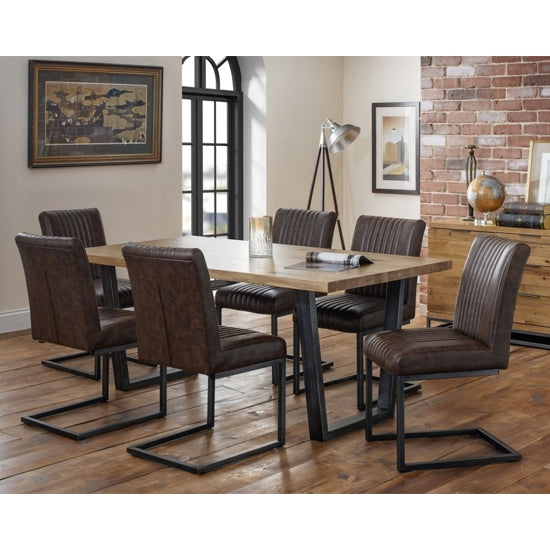 Brooklyn Wooden Dining Table In Oak With 6 Chairs