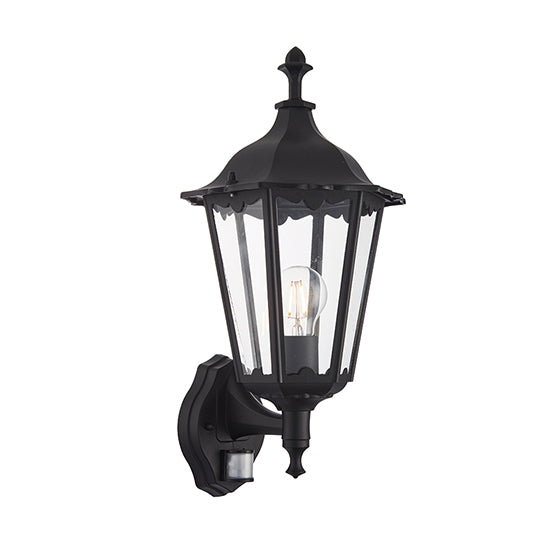 Burford Clear Glass Wall Light Matt Black