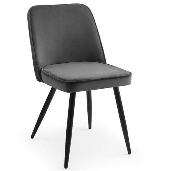 Burgess Velvet Dining Chair In Grey