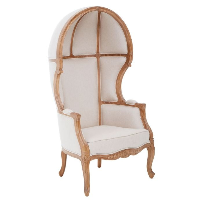 Cabra High Back Canopy Design Dome Chair In Cream