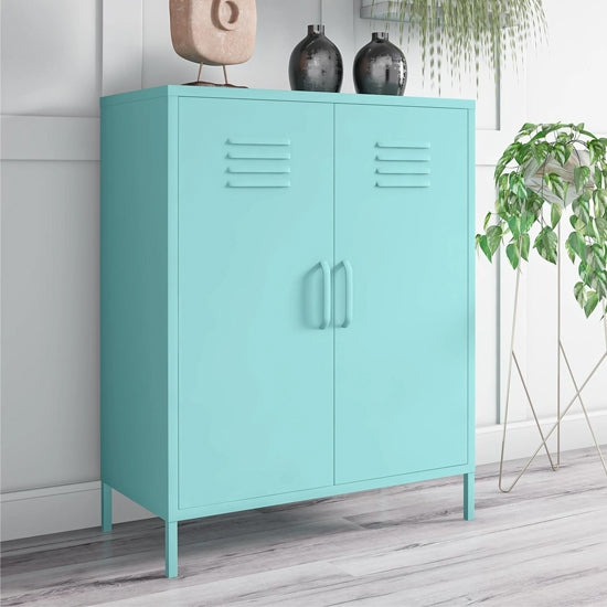 Cache Metal Locker Storage Cabinet In Mint With 2 Doors