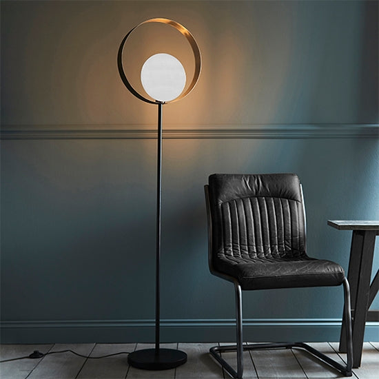 Cal Floor Lamp In Brushed Nickel And Matt Black