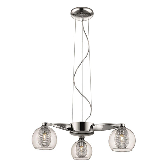 Canonbury 3 Bulbs Decorative Ceiling Pendant Light In Chrome