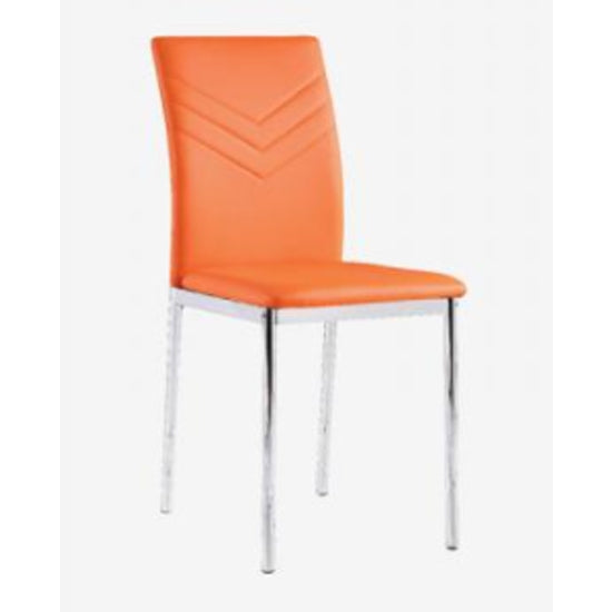 Carina Set Of 4 Faux Leather Dining Chairs In Orange