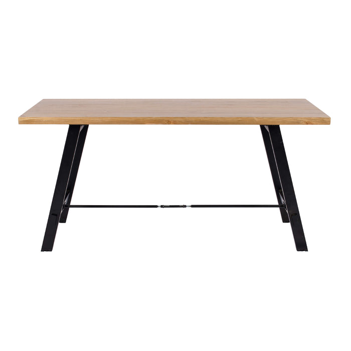 Cavendish Small Wooden Dining Table In Oak With Black Metal Legs