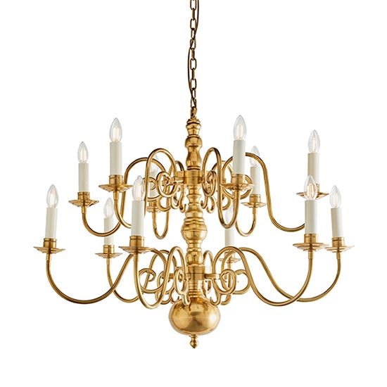 Chamberlain 12 Lights Pendant Light In Solid Brass