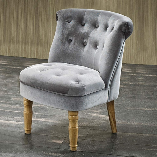 Charlotte Plush Velvet Bedroom Chair In Silver