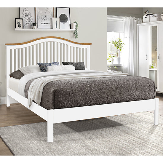 Chester Wooden King Size Bed In White