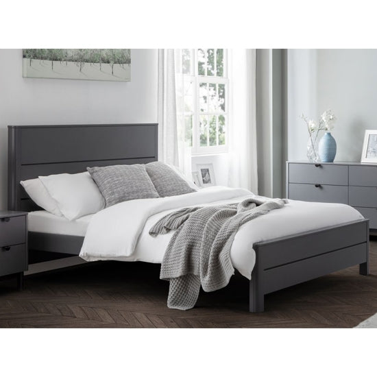 Chloe Wooden Double Bed In Storm Grey