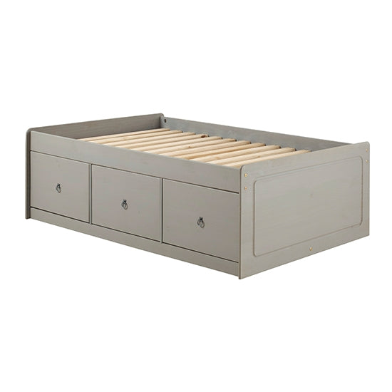 Corona Wooden Single Cabin Bed In Grey