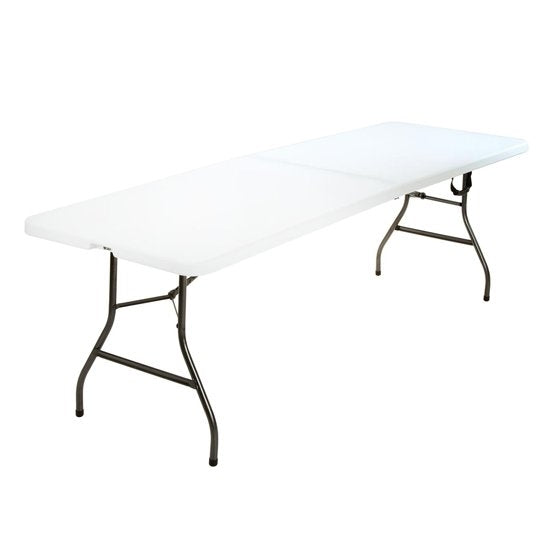 Cosco Large Molded Resin Top Fold-In-Half Dining Table In White