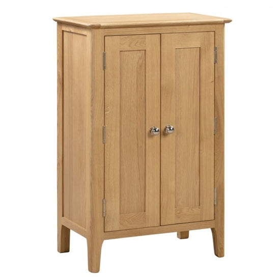 Cotswold Wooden Shoe Storage Cabinet In Natural Oak