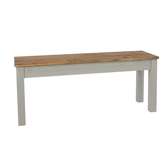 Corona Linea Small Wooden Dining Bench In Grey