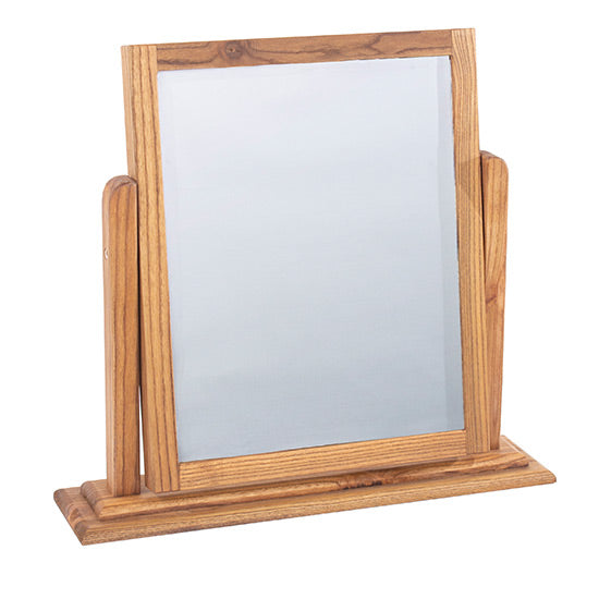 Highland Dressing Table Mirror In Antique Oak Wax