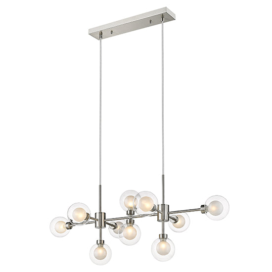 Dolores 10 Bulbs Decorative Ceiling Pendant Light In Satin Nickel